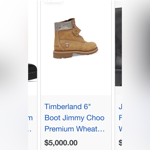 NEW JIMMY CHOO X TIMBERLAND Suede Crystal Encrusted Brown Classic Hiking Boot 6 - Picture 6 of 7